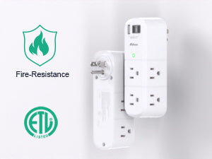 Non Surge Protector Outlet Extender with Rotating Plug, 6 AC Outlets with USB Charging Ports, Multi Plug Wall Outlet USB C Charger Hub, Travel Essentials
