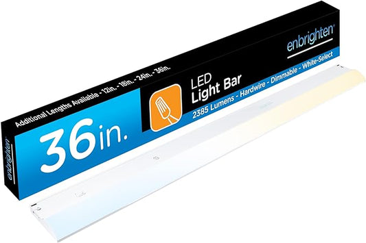 Used Enbrighten 36 inch Hardwired Under Cabinet Lights, 2385 Lumens, Five White Settings from (2700K-6500K), Full Range Dimmable, Under Counter Light, Linkable Under Counter Lights for Kitchen