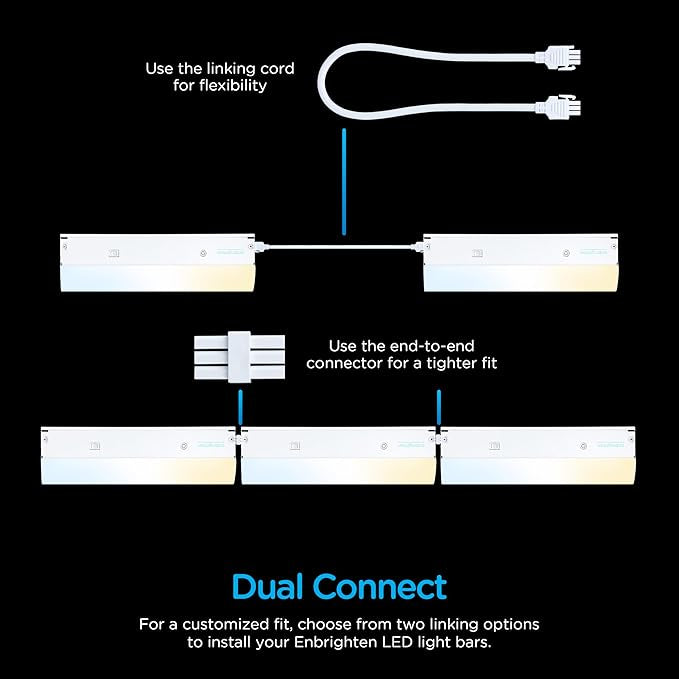 Used Enbrighten 36 inch Hardwired Under Cabinet Lights, 2385 Lumens, Five White Settings from (2700K-6500K), Full Range Dimmable, Under Counter Light, Linkable Under Counter Lights for Kitchen