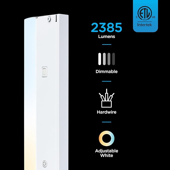 Used Enbrighten 36 inch Hardwired Under Cabinet Lights, 2385 Lumens, Five White Settings from (2700K-6500K), Full Range Dimmable, Under Counter Light, Linkable Under Counter Lights for Kitchen